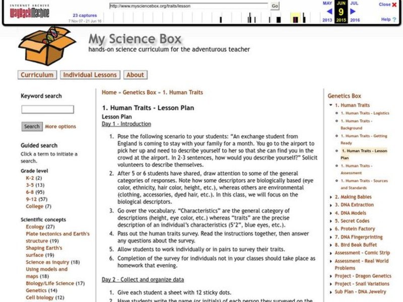 Human Traits Lesson Plan