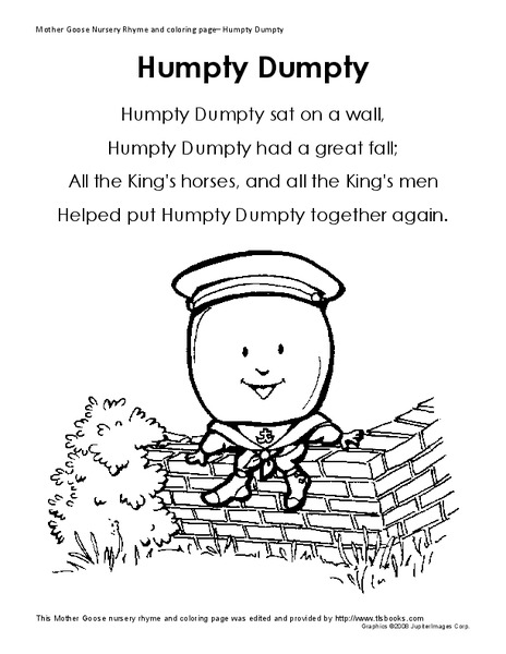 Humpty Dumpty Worksheet