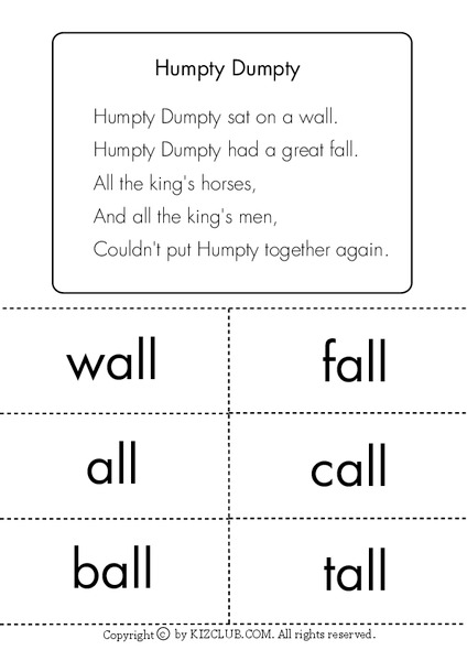 Humpty Dumpty Lesson Plan