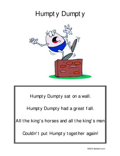 Humpty Dumpty Worksheet
