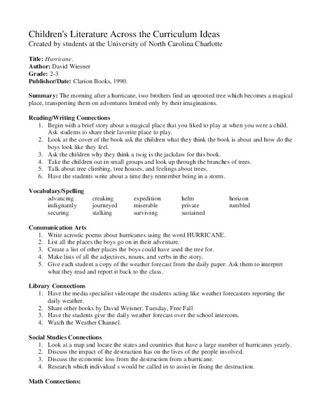 Hurricane Lesson Plan