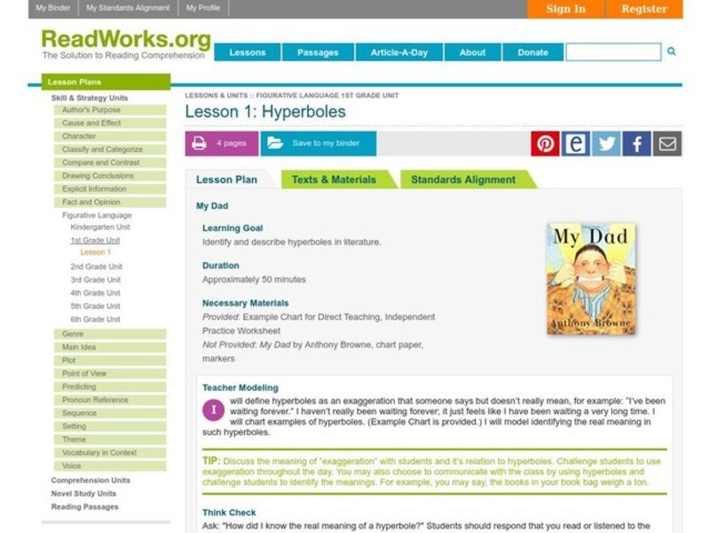 Hyperboles Lesson Plan