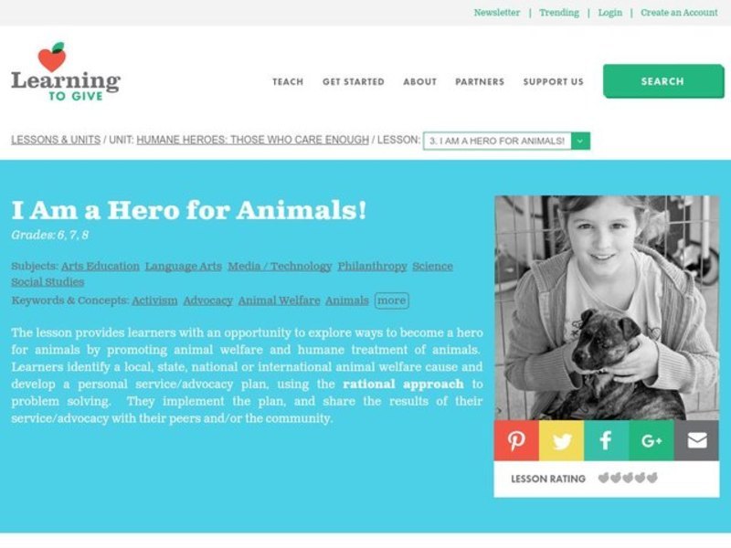 I am a Hero for Animals! Lesson Plan