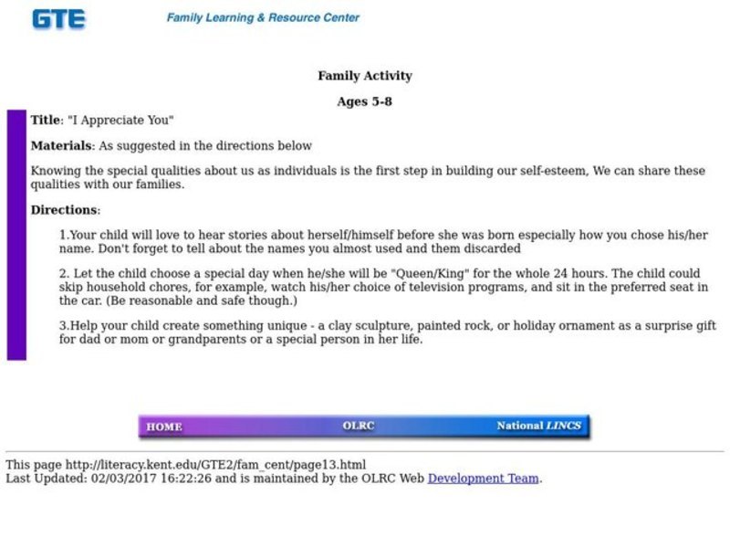 I Appreciate You Lesson Plan