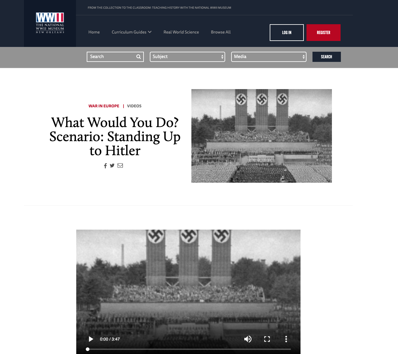 What Would You Do? Scenario: Standing up to Hitler Instructional Video