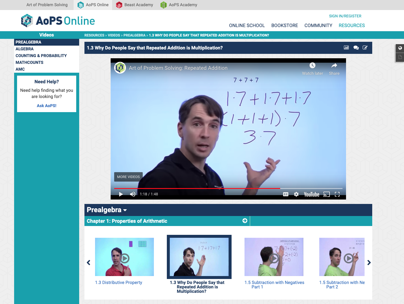 Why Do People Say that Repeated Addition is Multiplication? Instructional Video