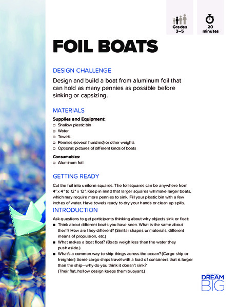 Foil Boats Lesson Plan