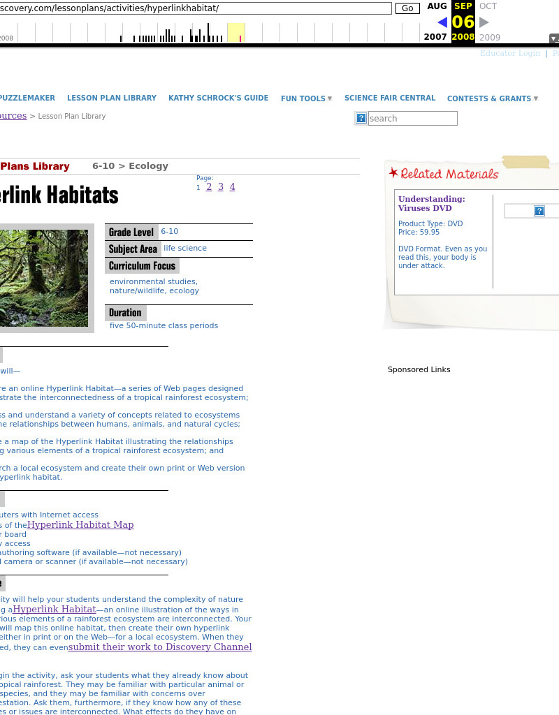 Hyperlink Habitats Lesson Plan
