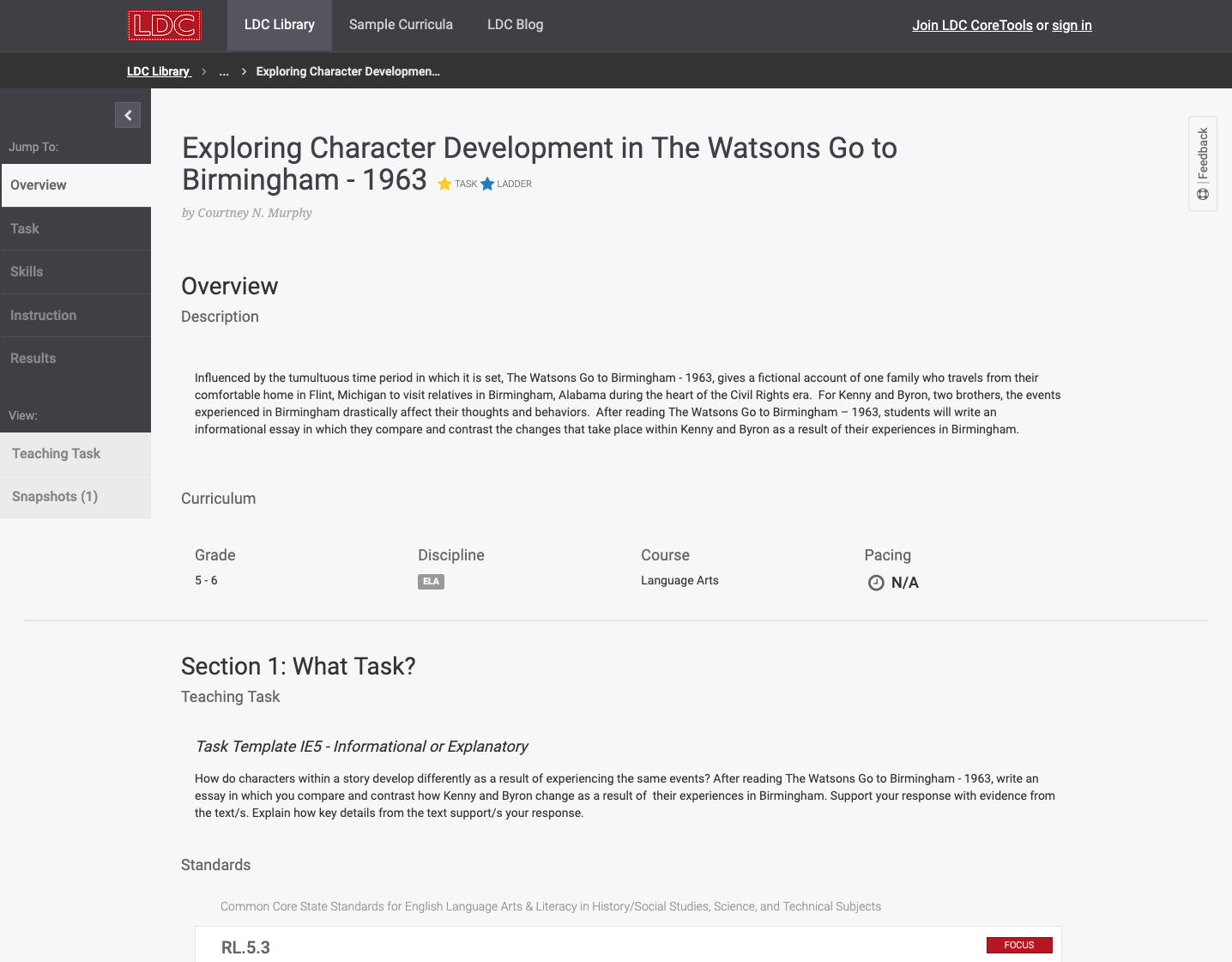 Exploring Character Development in The Watsons Go to Birmingham - 1963 Lesson Plan