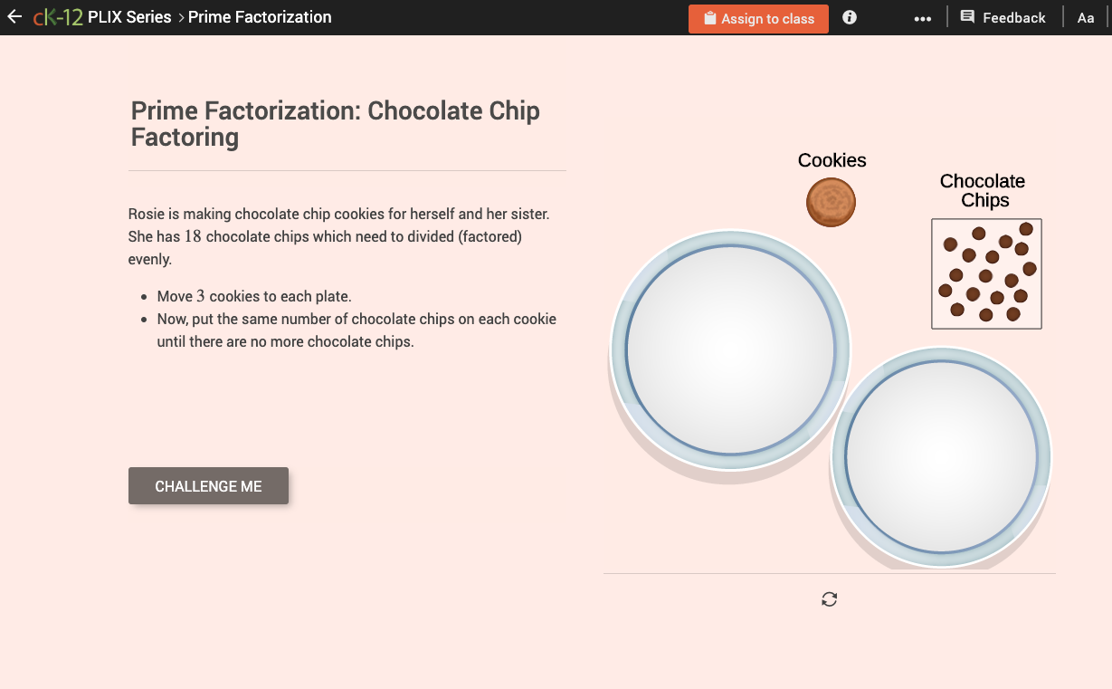 Prime Factorization: Chocolate Chip Factoring Interactive