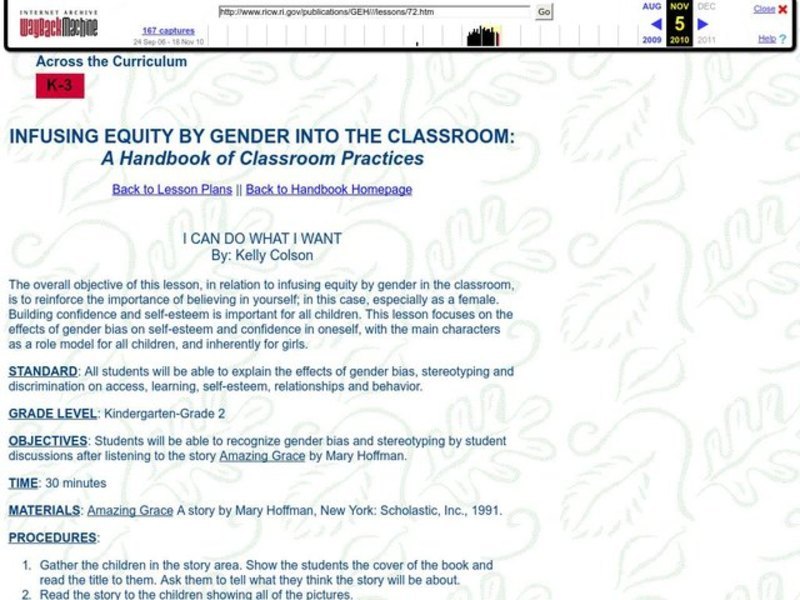 I can do What I Want Lesson Plan