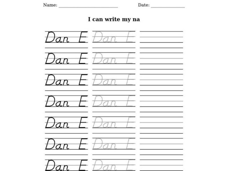 I Can Write My Name Worksheet
