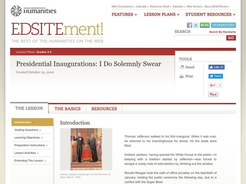 I Do Solemnly Swear: Presidential Inaugurations Lesson Plan