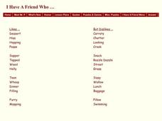 I Have a Friend Who? Worksheet