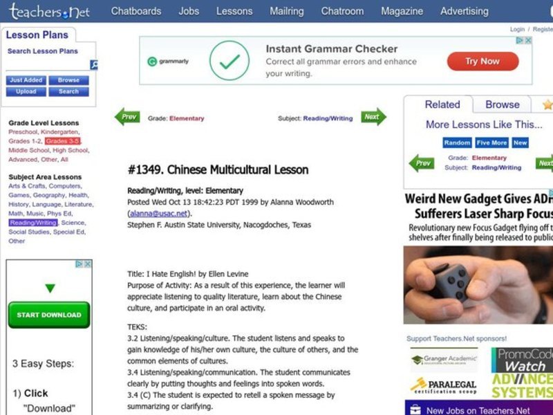 I Hate English! Lesson Plan