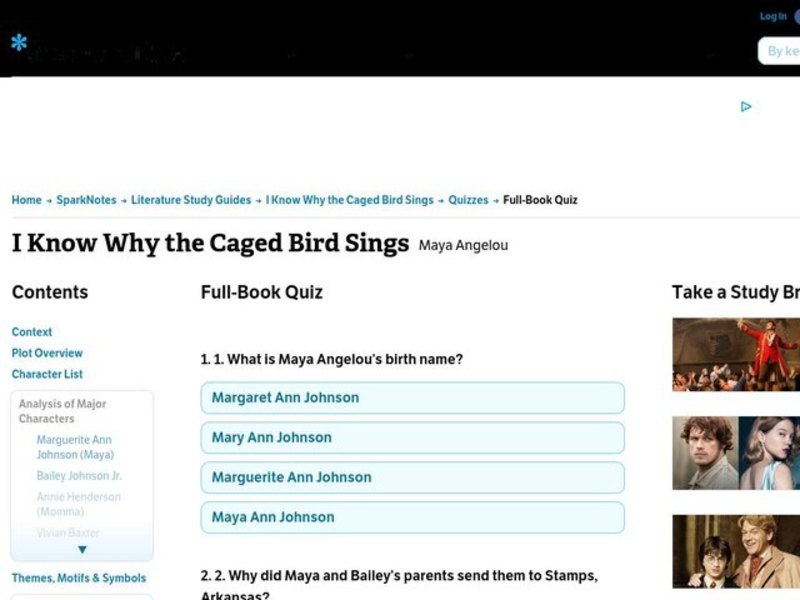 I Know Why the Caged Bird Sings Interactive