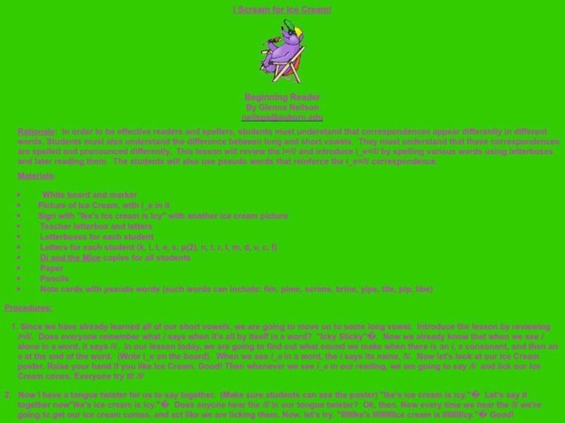 I Scream for Ice Cream! Lesson Plan