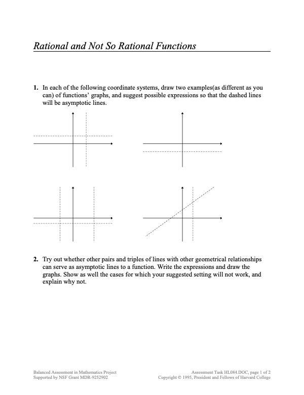 Rational and Not So Rational Functions Assessment