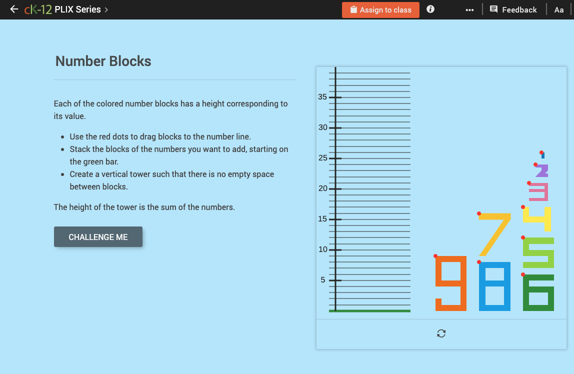 Addition of Integers: Number Blocks Interactive