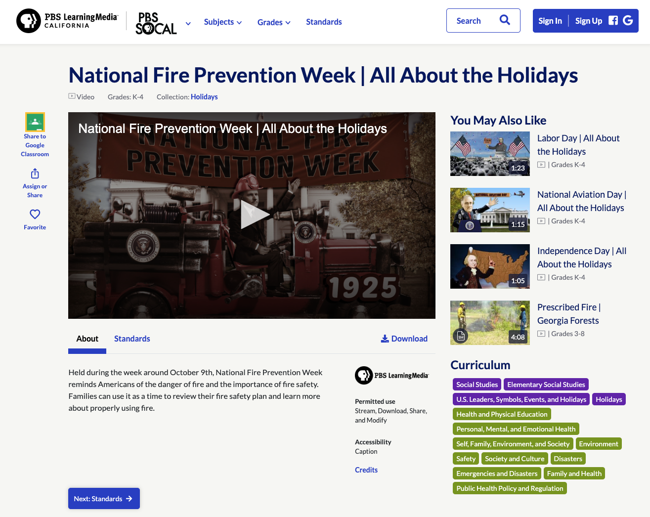National Fire Prevention Week | All About the Holidays Instructional Video