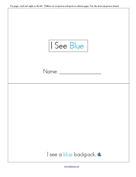 I See Blue Worksheet