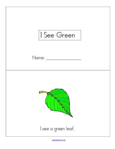 I See Green Worksheet