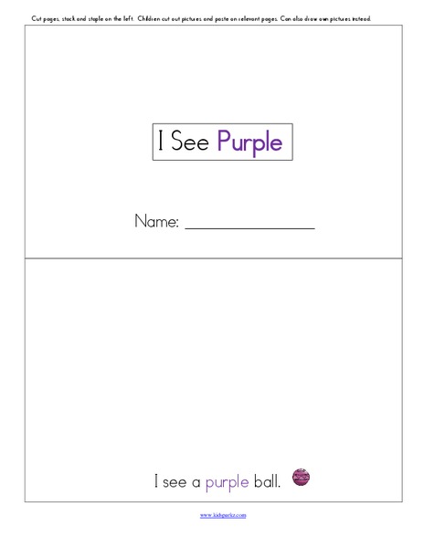 I See Purple Worksheet
