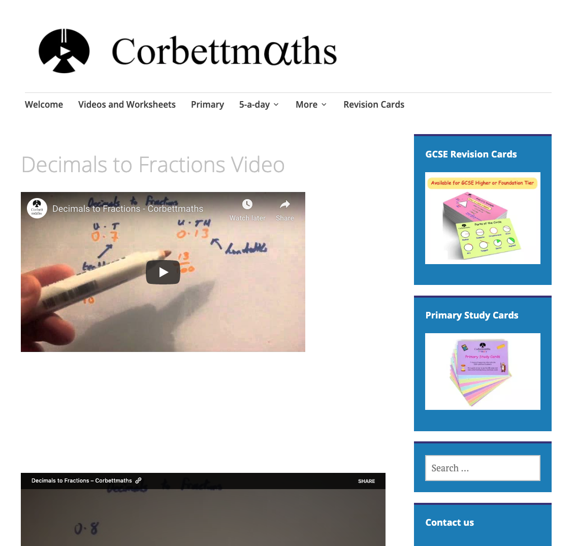 Decimals to Fractions Instructional Video