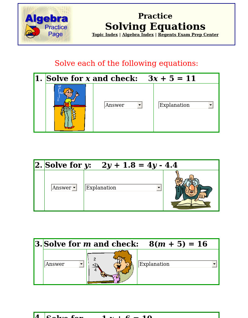 Solving Equations Interactive