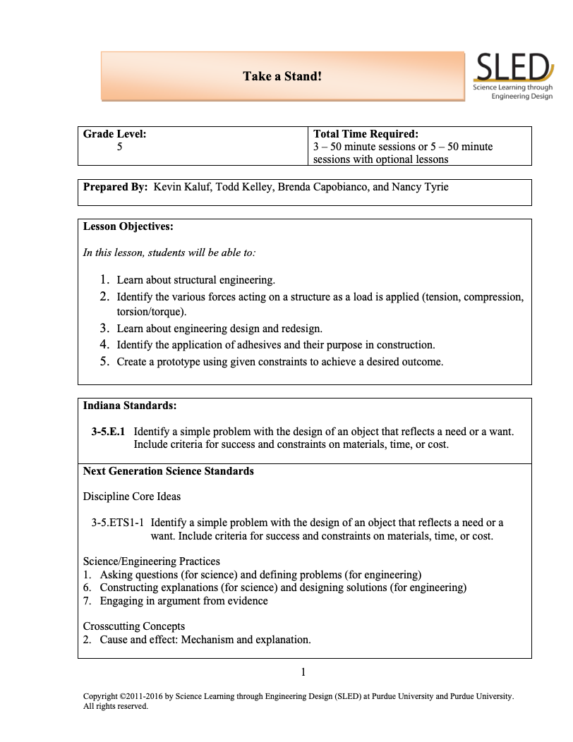 Take a Stand! Lesson Plan