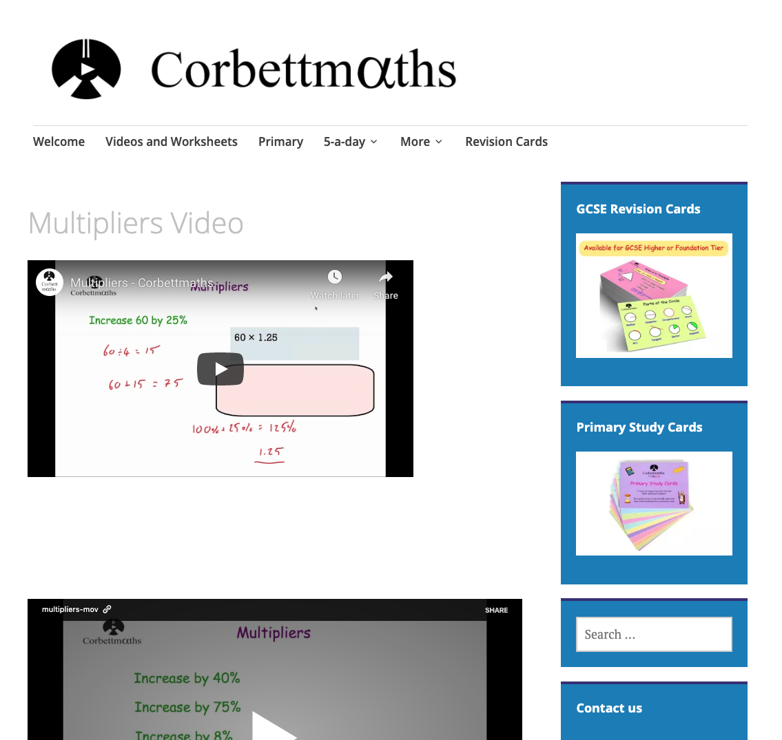Percentages: Multipliers for Increasing and Decreasing by a Percentage Instructional Video