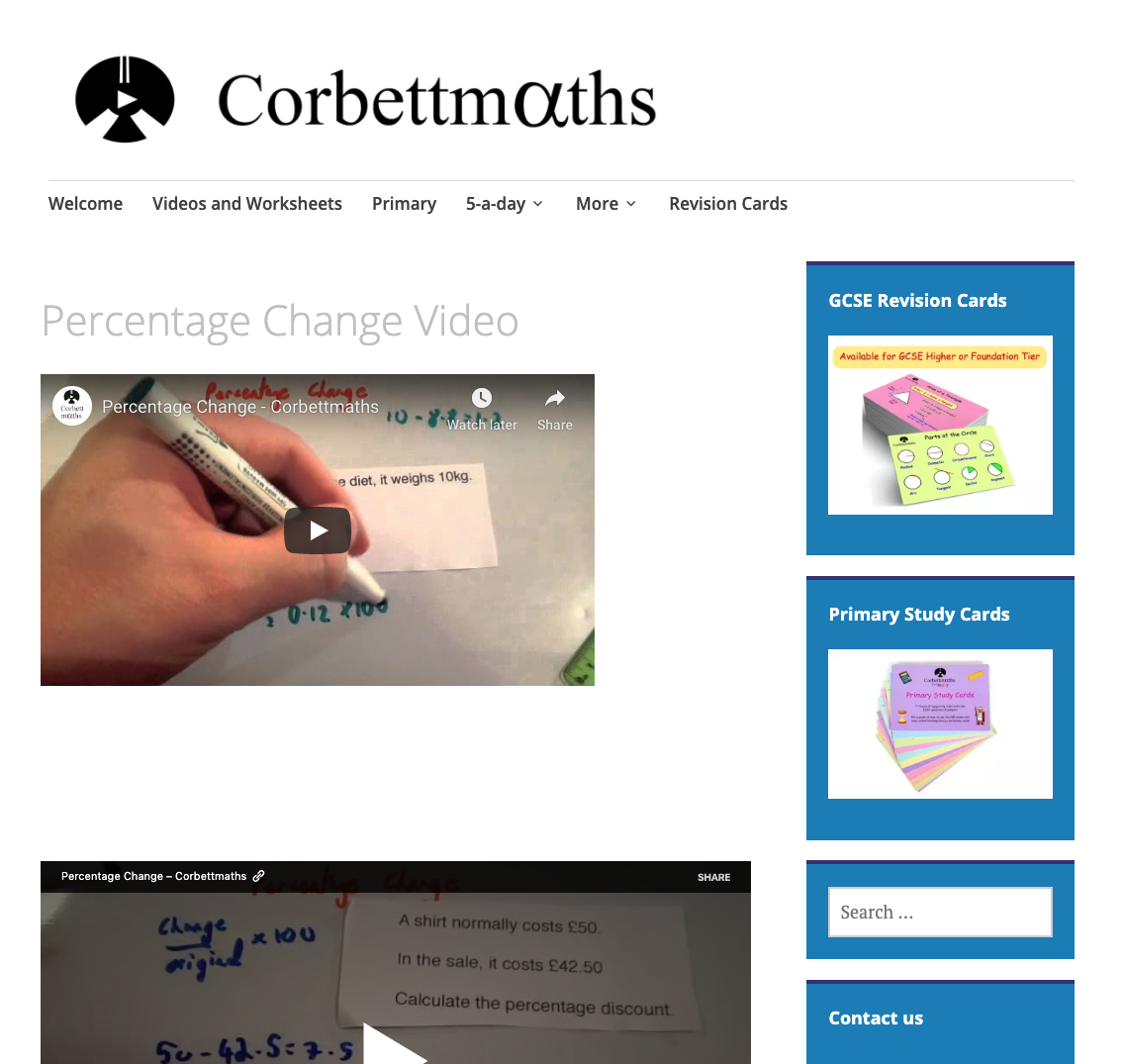 Percentages: Change Instructional Video