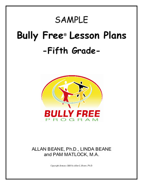 Bully Free Lesson Plans—Fifth Grade Lesson Plan