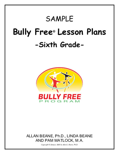 Bully Free Lesson Plans—Sixth Grade Lesson Plan