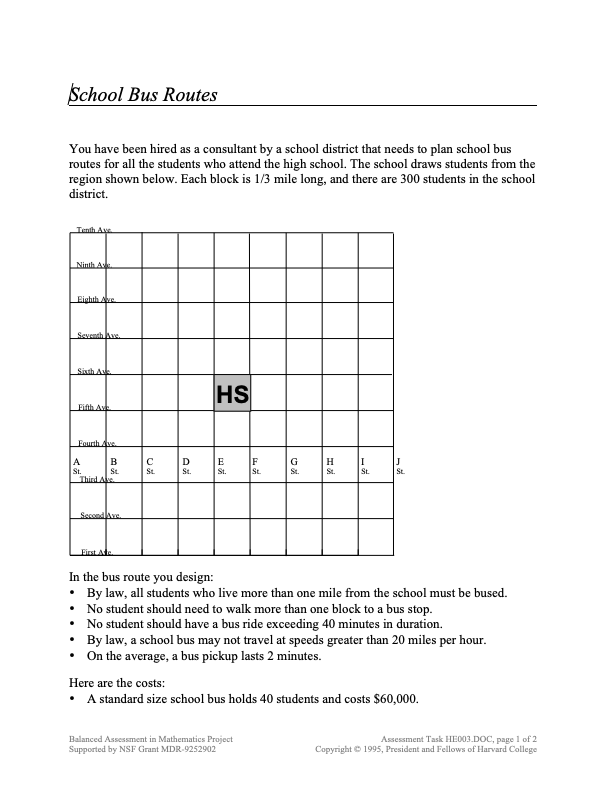 School Bus Routes Assessment