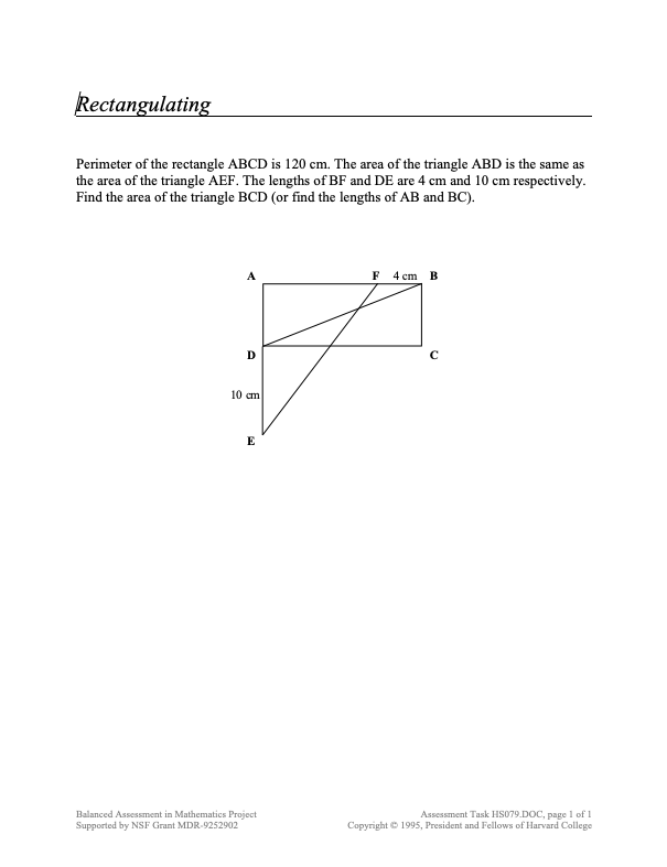 Rectangulating Assessment