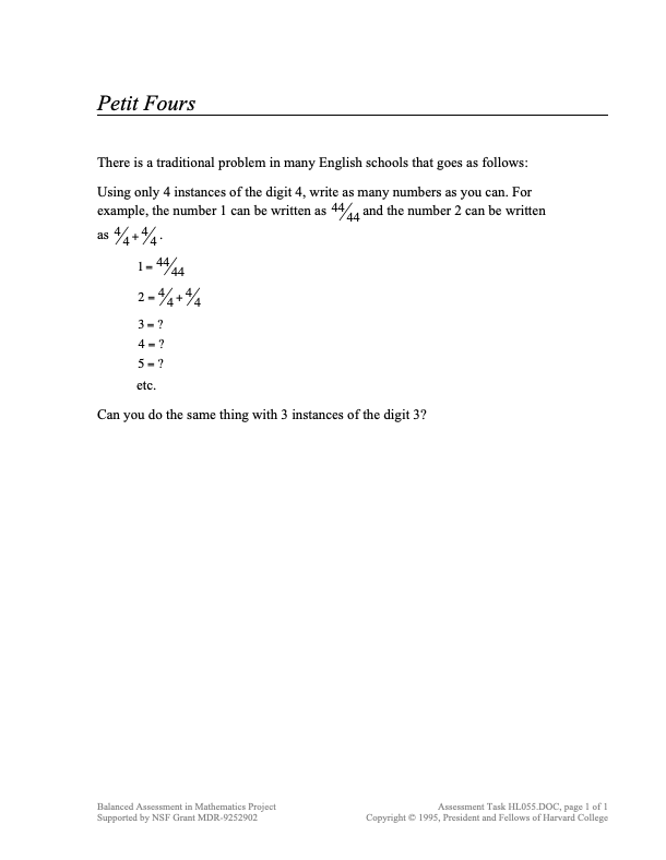 Petit Fours Assessment