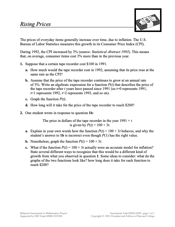 Rising Prices Assessment
