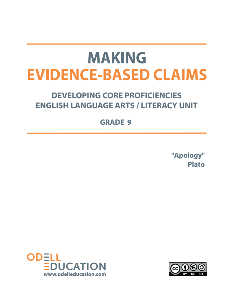 Making Evidence-Based Claims: Grade 9 Unit Plan