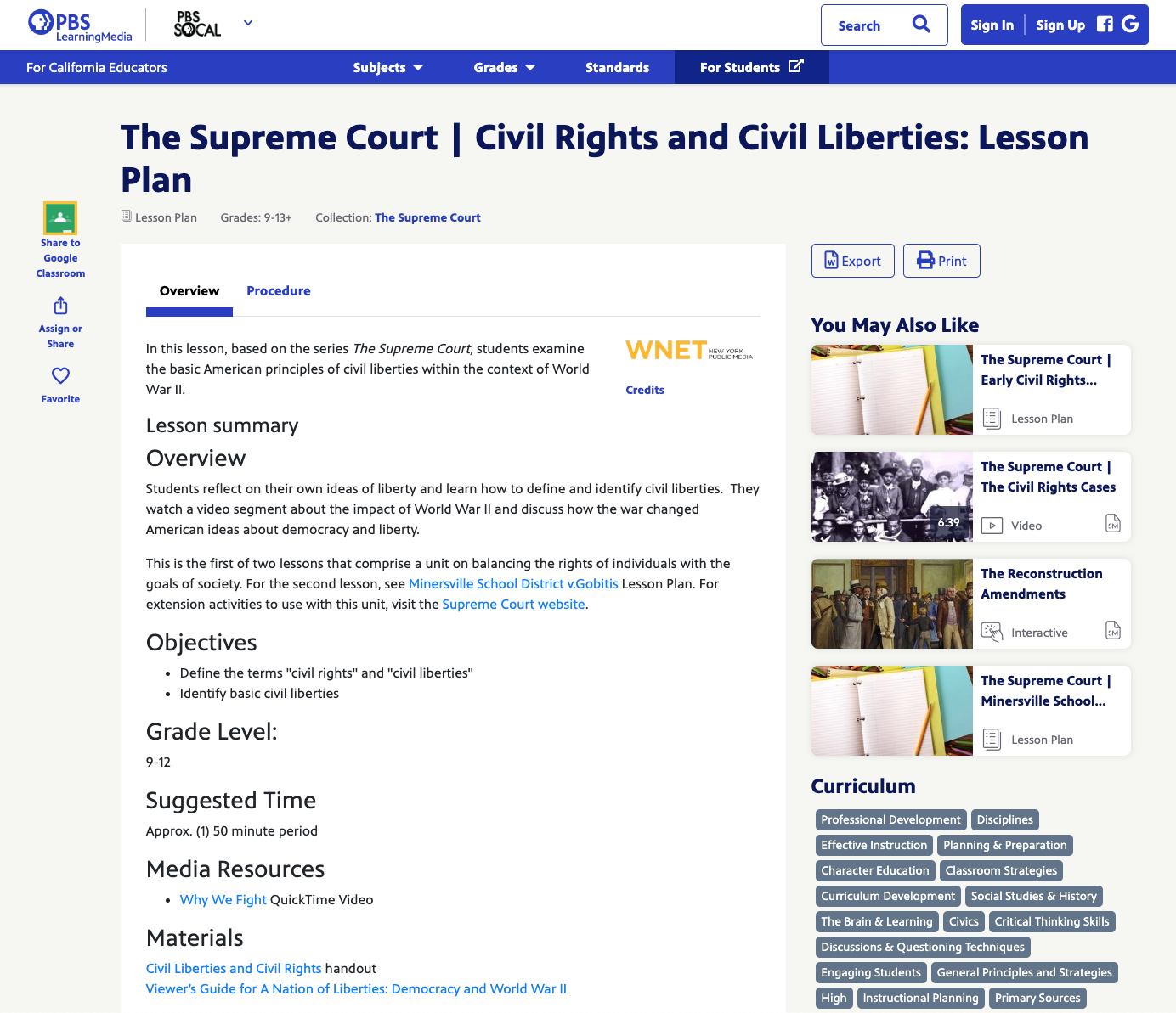 The Supreme Court: Civil Rights and Civil Liberties Lesson Plan