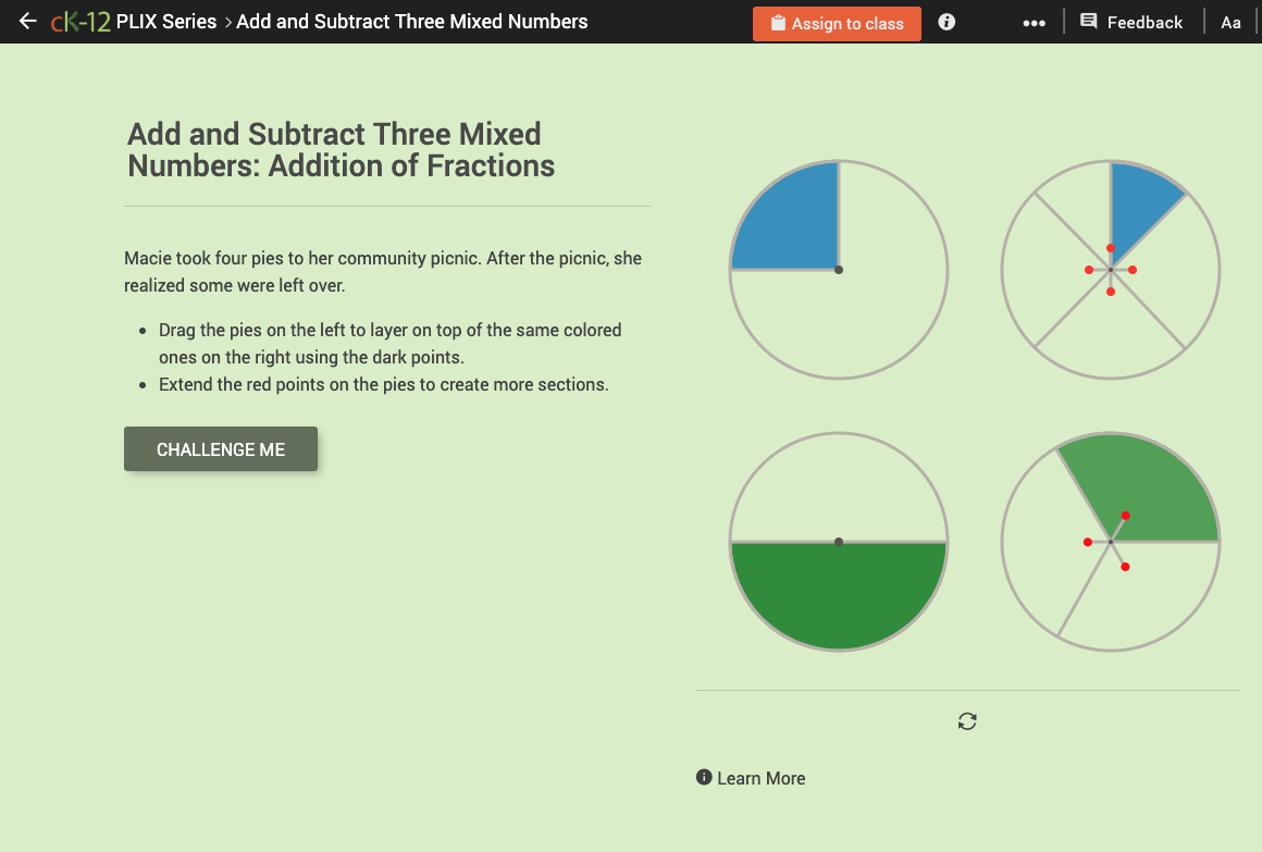 Addition of Fractions Interactive