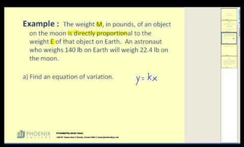 Direct Variation Applications Instructional Video