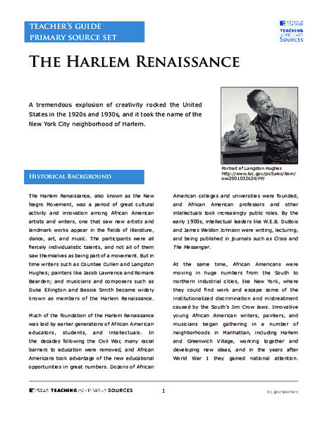The Harlem Renaissance Activity