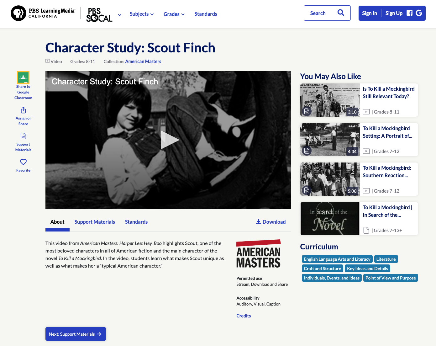 Character Study: Scout Finch Instructional Video
