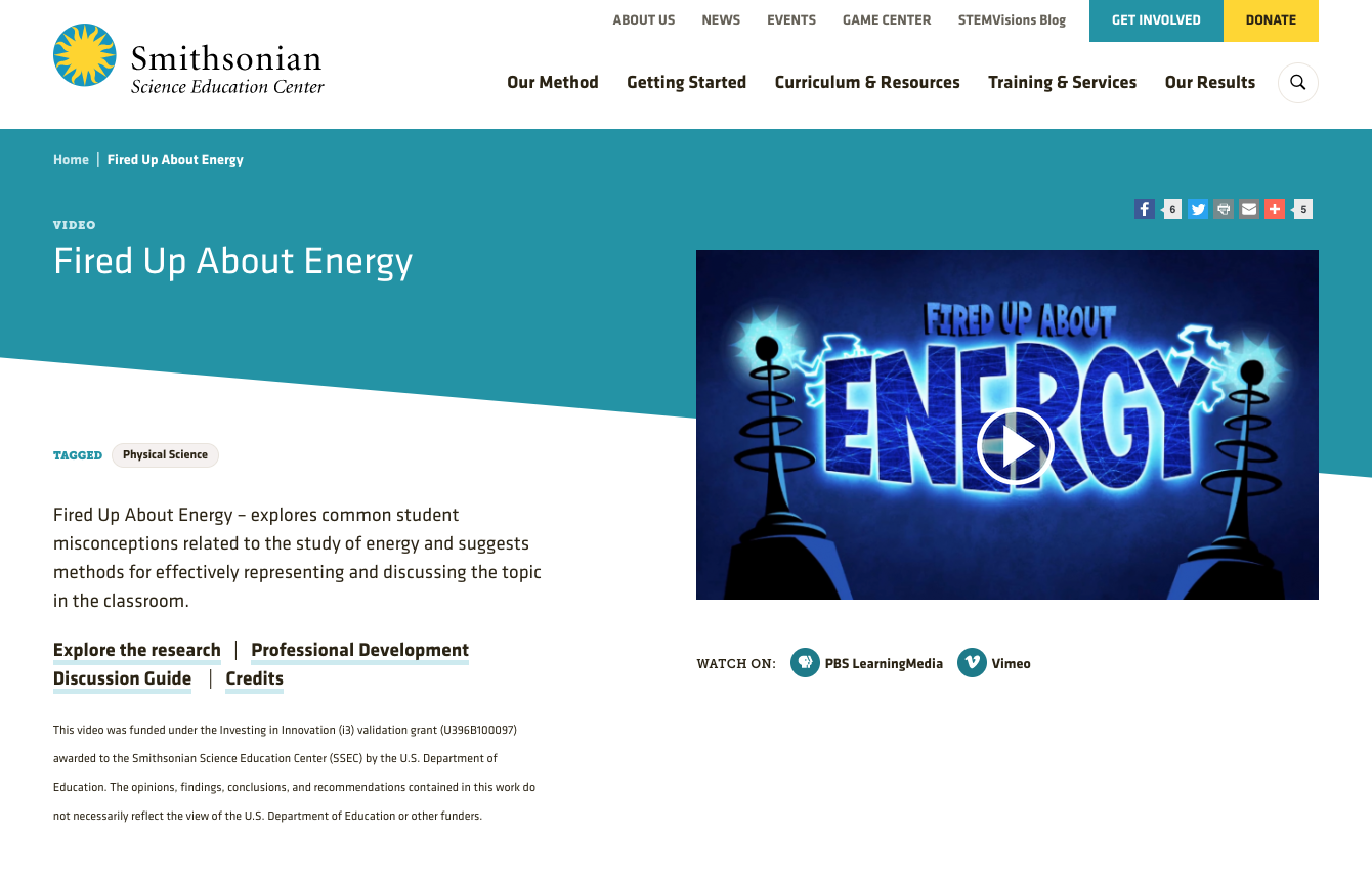 Fired up about Energy Instructional Video