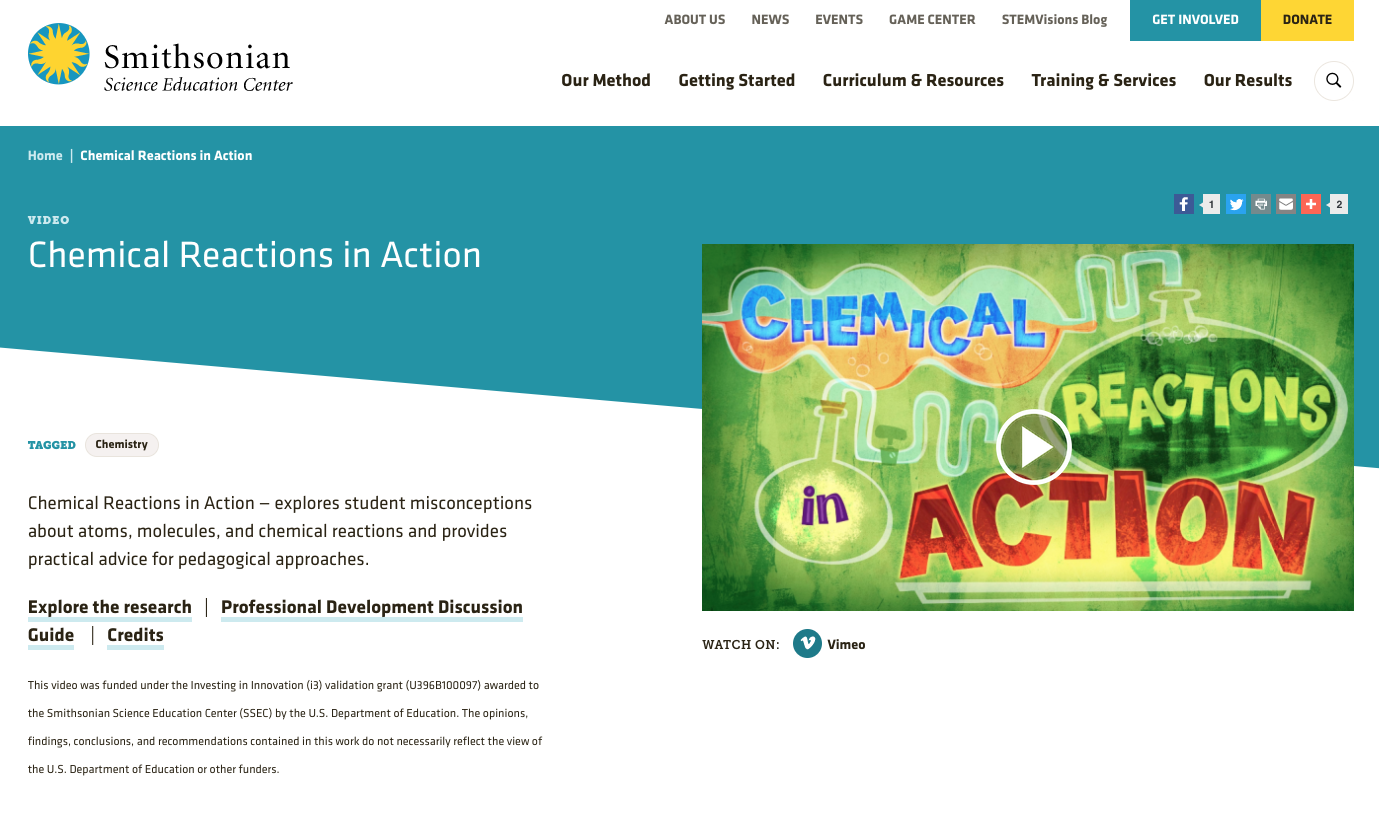 Chemical Reactions in Action Instructional Video