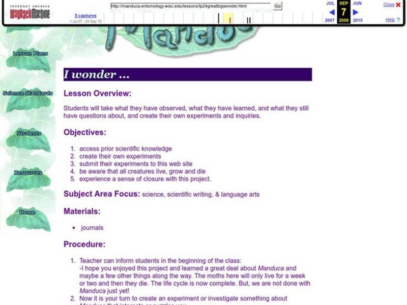 I Wonder... Lesson Plan