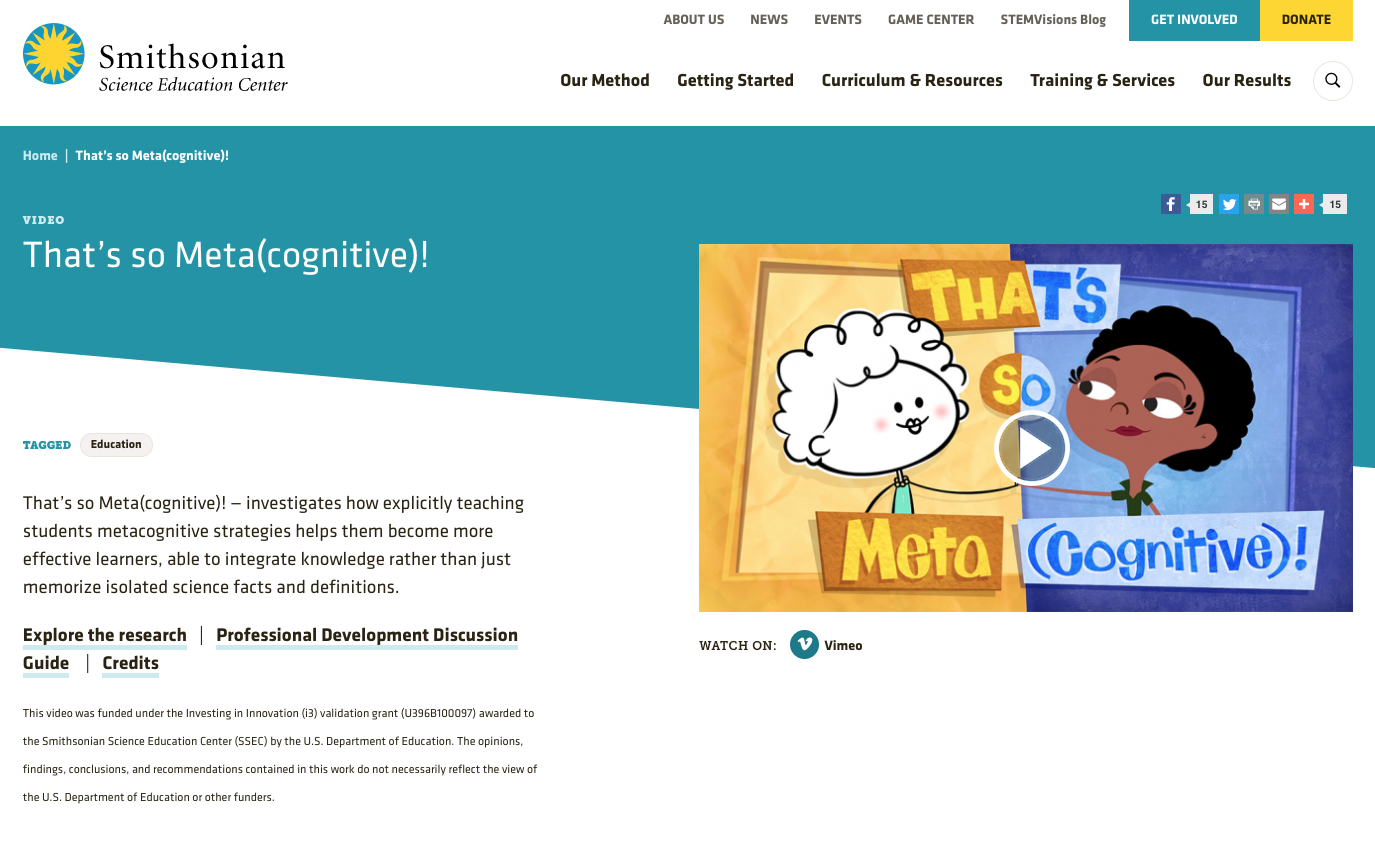That’s so Meta(cognitive)! Instructional Video
