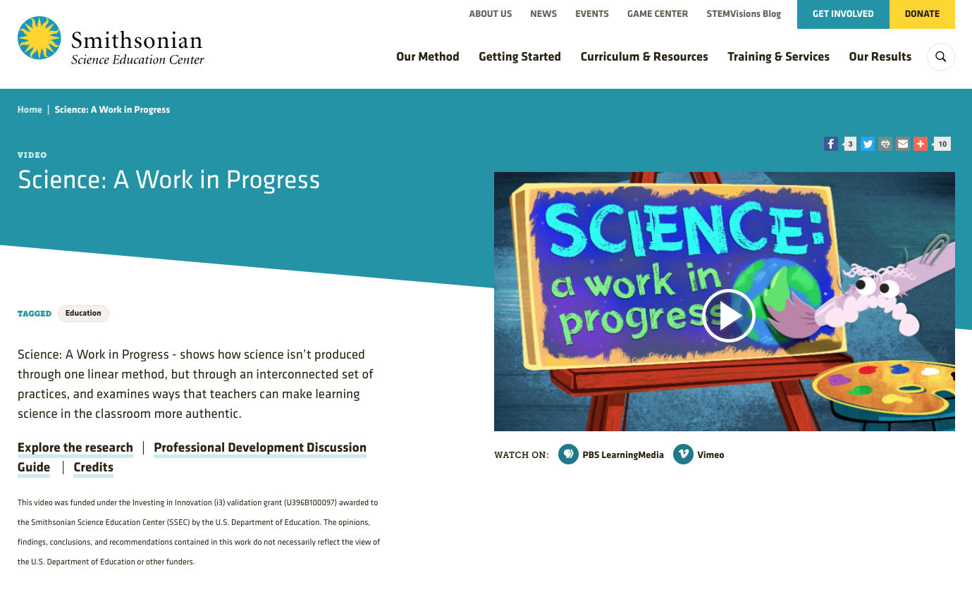 Science: A Work in Progress Instructional Video