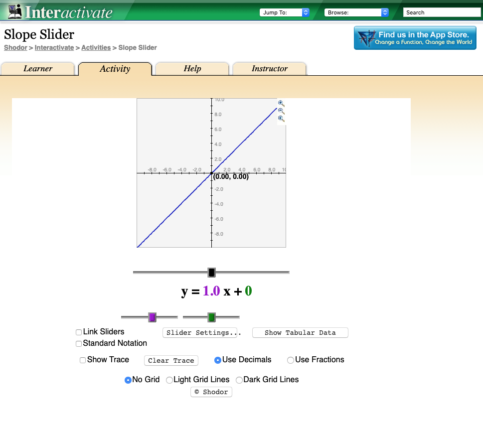 Slope Slider Interactive